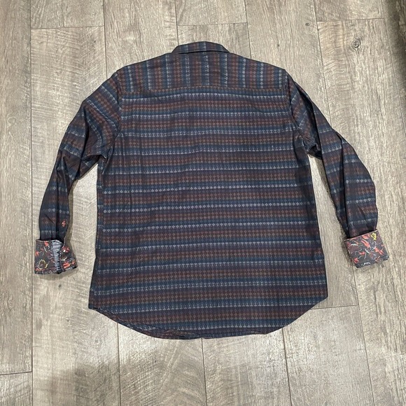 Robert Graham‎ Men's Medium Calisoga Long Sleeve Woven Shirt Flip Cuff Roses - Picture 9 of 9